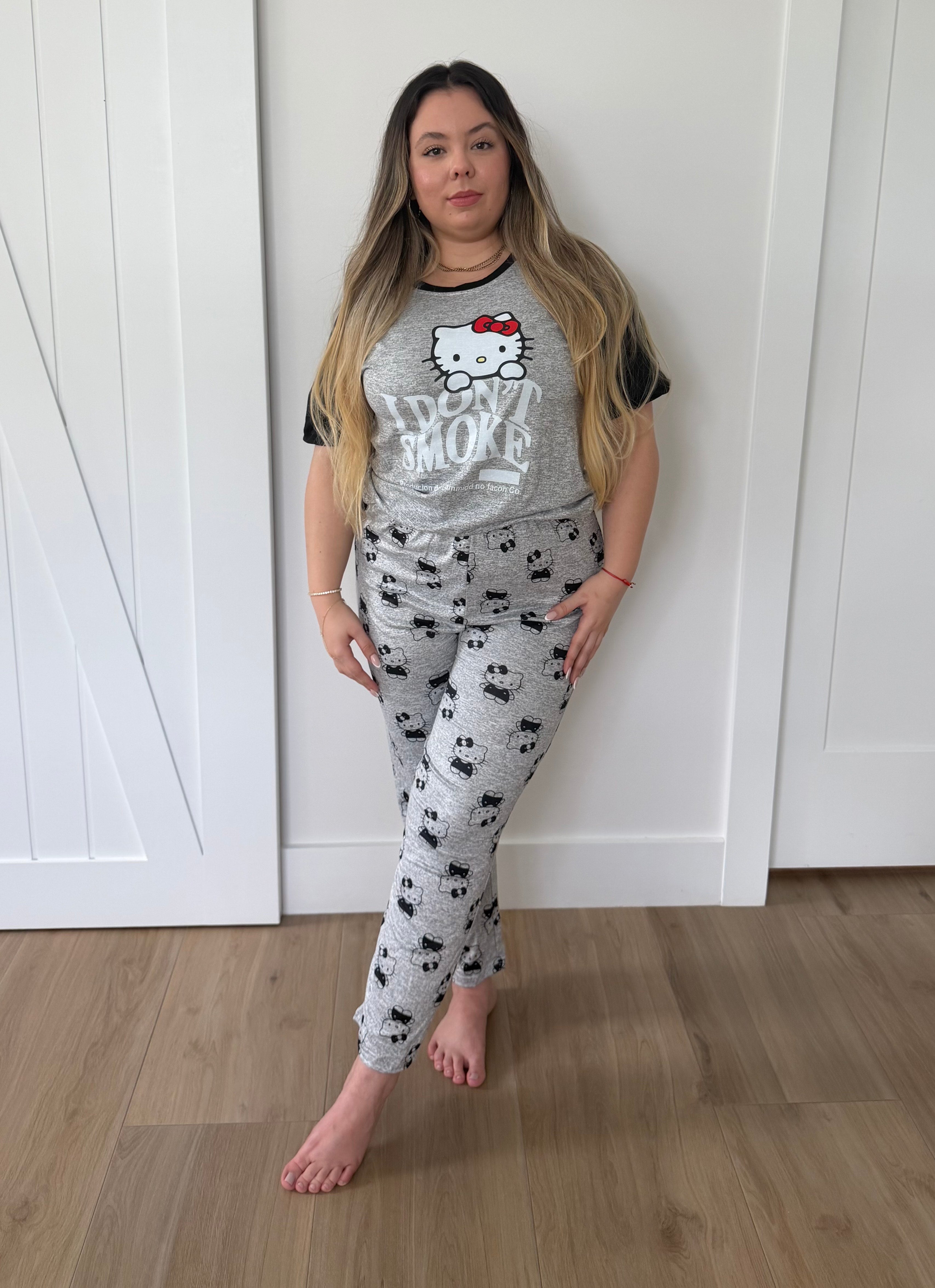 Pijama Cute Kitty Gris